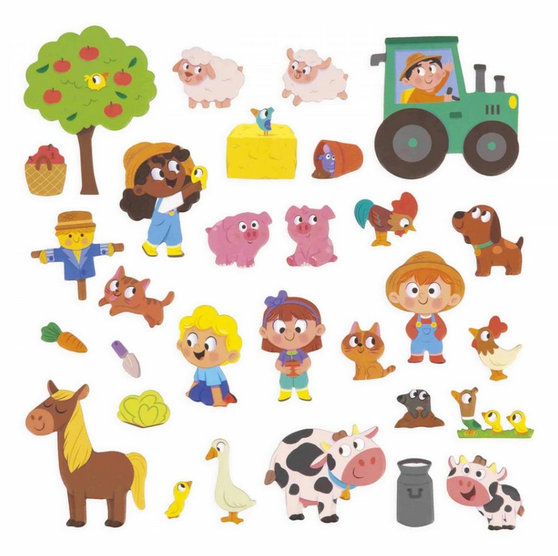 Libro magnetico per bambini a tema fattoria con 30 magneti, adatto dai 3 anni in su